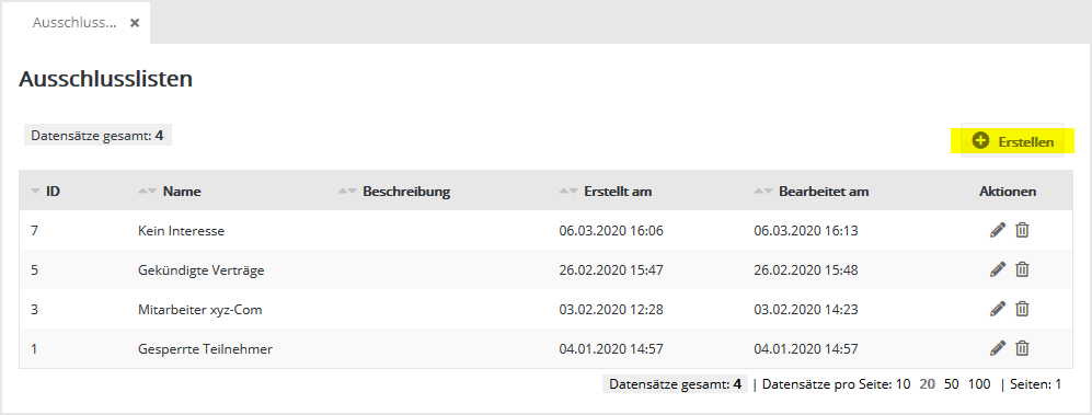 Abonnentenlisten in newsletterprofi.services